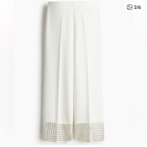 H&M ivory embellished pants